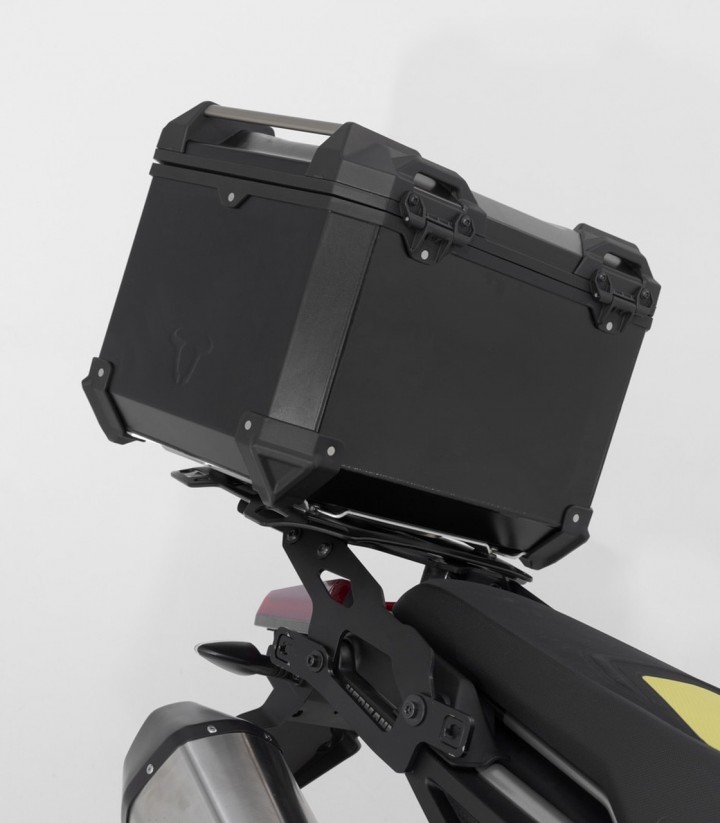 Pack Maletas Laterales + Baúl 38 L TRAX ADV en Negro + Soportes Aprilia Tuareg 660 (21-24) SW-MOTECH ADV.13.849.75000/B