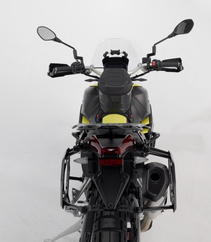 Pack Maletas Laterales + Baúl 38 L TRAX ADV en Plateado + Soportes Aprilia Tuareg 660 (21-24) SW-MOTECH ADV.13.849.75000/S