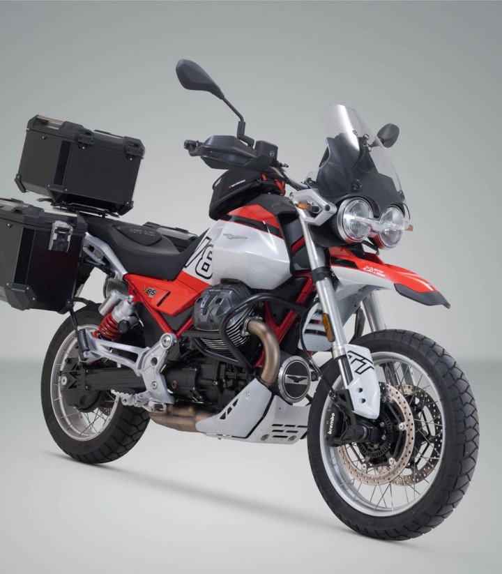 SW-MOTECH TRAX ADV Side Cases + 38 L Top Case Set with Carriers Moto Guzzi V85 TT (24) ADV.17.632.75000/B