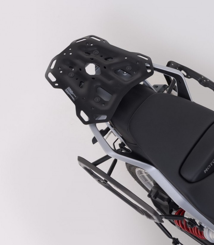 Pack Maletas Laterales + Baúl 38 L TRAX ADV en Plateado + Soportes Moto Guzzi V85 TT (24) SW-MOTECH ADV.17.632.75000/S