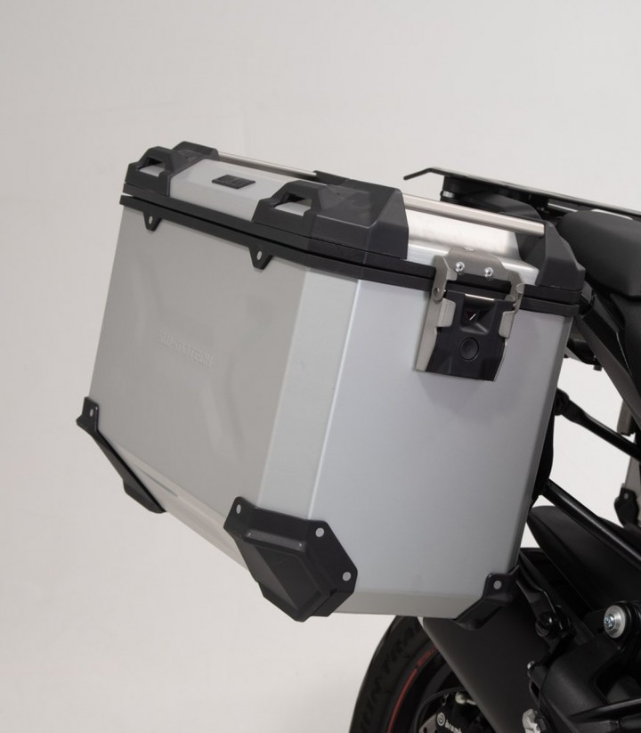 Pack Maletas Laterales + Baúl 38 L TRAX ADV en Plateado + Soportes Ducati Multistrada 1200/1260 Enduro (16-21), 950 (16-18), V2