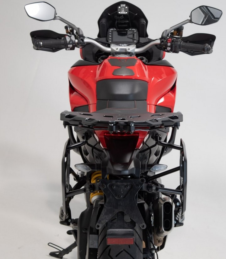 Pack Maletas Laterales + Baúl 38 L TRAX ADV en Plateado + Soportes Ducati Multistrada 1200/1260 Enduro (16-21), 950 (16-18), V2