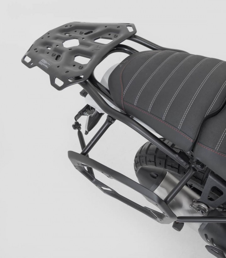 Pack Maletas Laterales + Baúl 38 L TRAX ADV en Plateado + Soportes Ducati DesertX (22-25) SW-MOTECH ADV.22.995.75000/S
