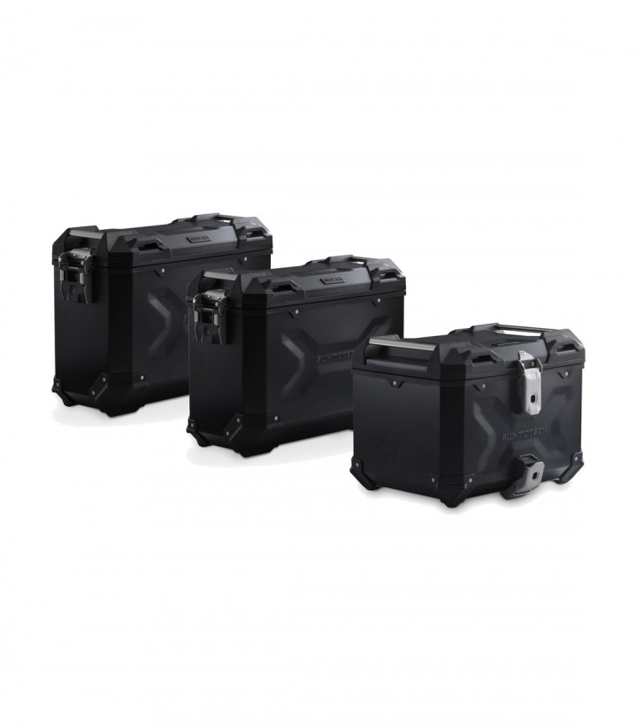 Pack Maletas Laterales + Baúl 38 L TRAX ADV USA en Negro + Soportes Ducati DesertX (22-25) SW-MOTECH ADV.22.995.75100/B