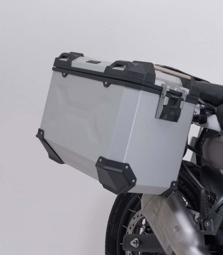 Pack Maletas Laterales + Baúl 38 L TRAX ADV en Plateado + Soportes Royal Enfield Himalayan 450 (23) SW-MOTECH ADV.41.620.75000/S