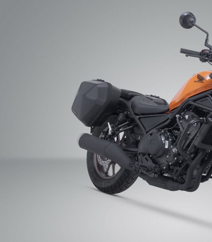 SW-MOTECH URBAN ABS 16,5/16,5 L Side Cases with Carrier for Honda CMX500 Rebel (16-24) Black BC.HTA.01.887.30000/B