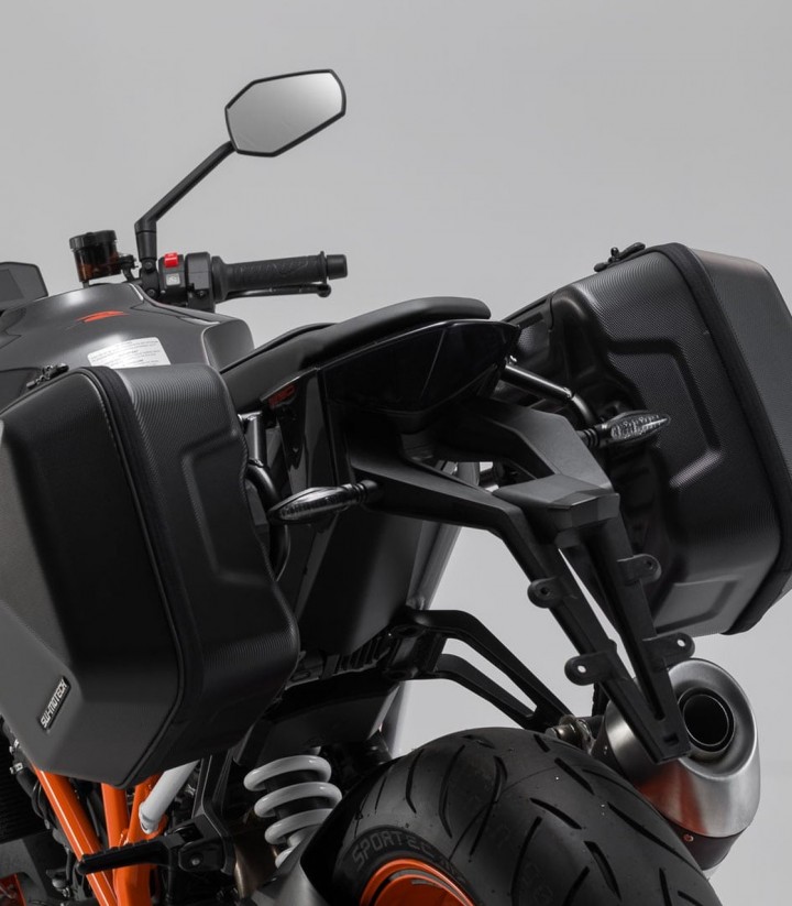 Maletas Laterales con Soporte URBAN ABS Negras 16,5/16,5 L KTM 1290 Super Duke R (13-19) SW-MOTECH BC.HTA.04.881.30000/B