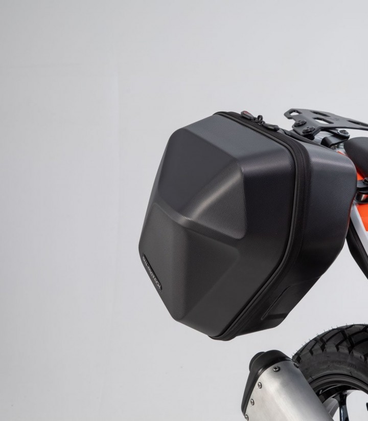 Maletas Laterales con Soporte URBAN ABS Negras 16,5/16,5 L KTM 390 Adventure (19-24) SW-MOTECH BC.HTA.04.958.30000/B