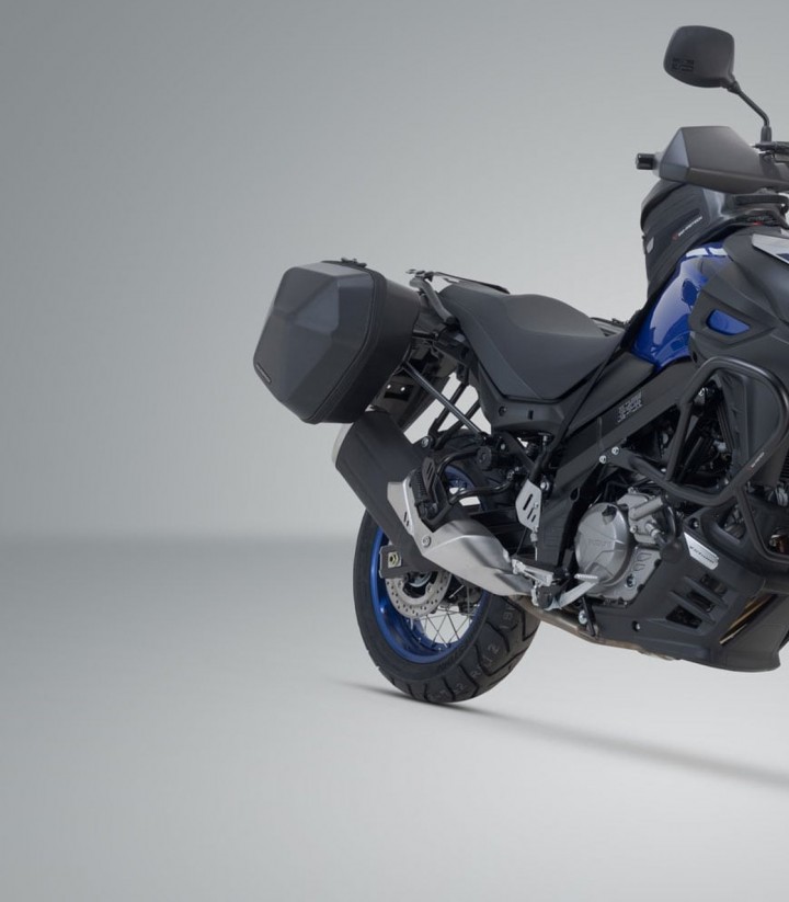 SW-MOTECH URBAN ABS 16,5/16,5 L Side Cases with Carrier for Suzuki V-Strom 650 (16) Black BC.HTA.05.876.30000/B
