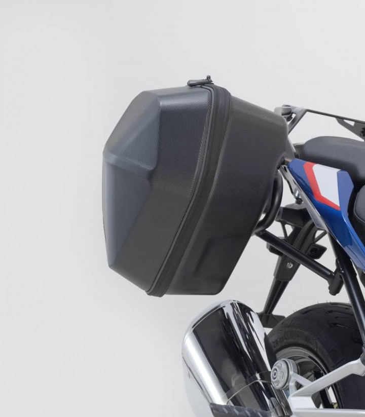 Maletas Laterales con Soporte URBAN ABS Negras 16,5/16,5 L BMW R 1200/1250 R (14-19), R 1250 RS (18) SW-MOTECH BC.HTA.07.913.300