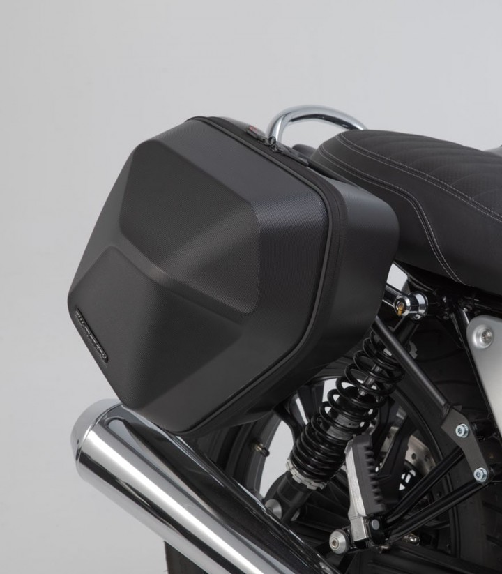 Maletas Laterales con Soporte URBAN ABS Negras 16,5/16,5 L Moto Guzzi V7 III Anniversario/Carbon/Milano/Rough/Special/Stone (16-