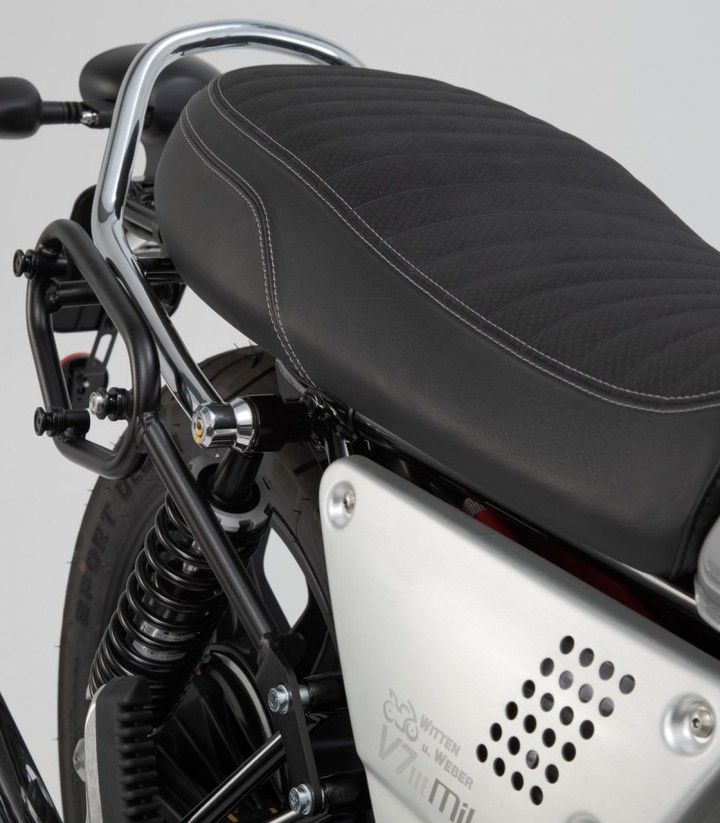 Maletas Laterales con Soporte URBAN ABS Negras 16,5/16,5 L Moto Guzzi V7 III Anniversario/Carbon/Milano/Rough/Special/Stone (16-