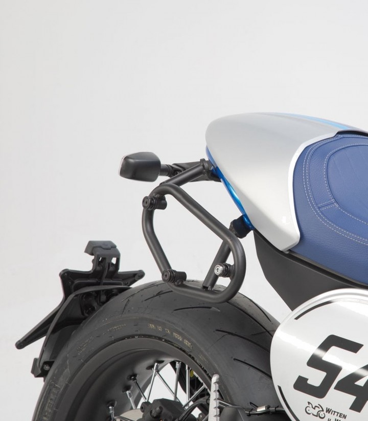 SW-MOTECH URBAN ABS 16,5/16,5 L Side Cases with Carrier for Ducati Scrambler Café Racer (17-18) Black BC.HTA.22.577.30000/B
