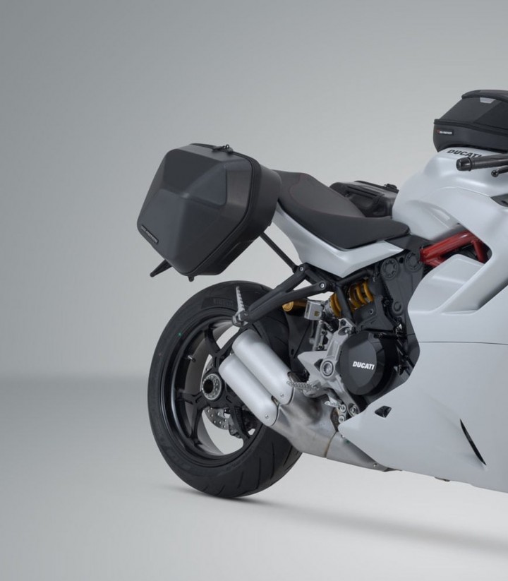 Maletas Laterales con Soporte URBAN ABS Negras 16,5/16,5 L Ducati Monster 1200 (16-20), Super Sport 950 (16-21) SW-MOTECH BC.HTA