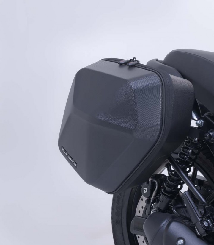 Seitenkoffer mit Träger URBAN ABS Schwarz 16,5/16,5 L Royal Enfield HNTR 350 (22) SW-MOTECH BC.HTA.41.092.30000/B