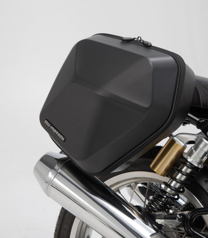 Maletas Laterales con Soporte URBAN ABS Negras 16,5/16,5 L Royal Enfield Continental GT 650 (18), Interceptor 650 (18-19) SW-MOT