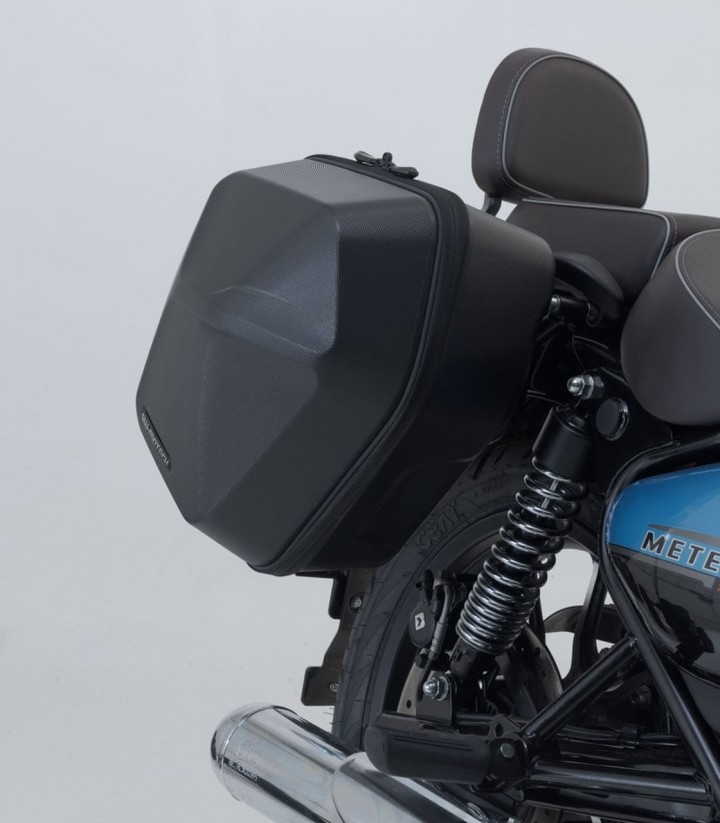 SW-MOTECH URBAN ABS 16,5/16,5 L Side Cases with Carrier for Royal Enfield Meteor (19) Black BC.HTA.41.983.30000/B