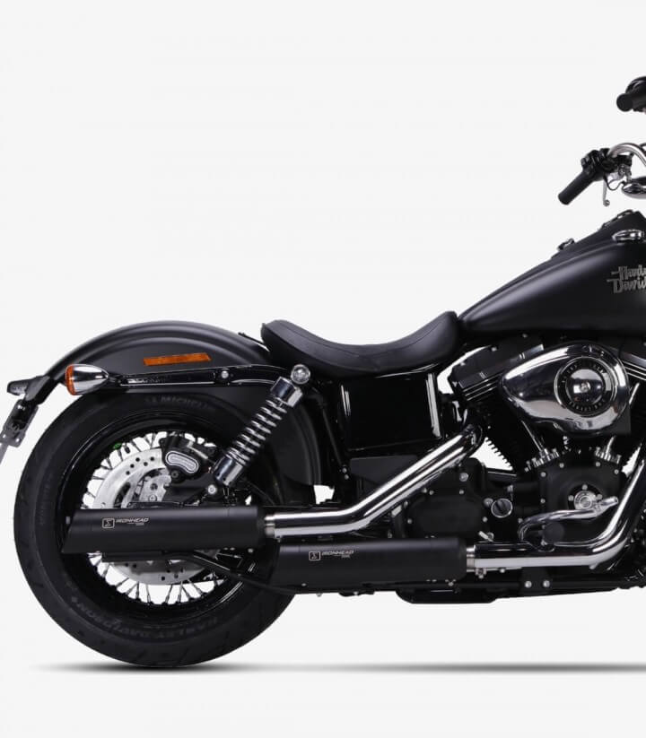 Auspuff Ironhead HC1-3B für H-D Dyna Street Bob (06-16) in der Farbe Schwarz