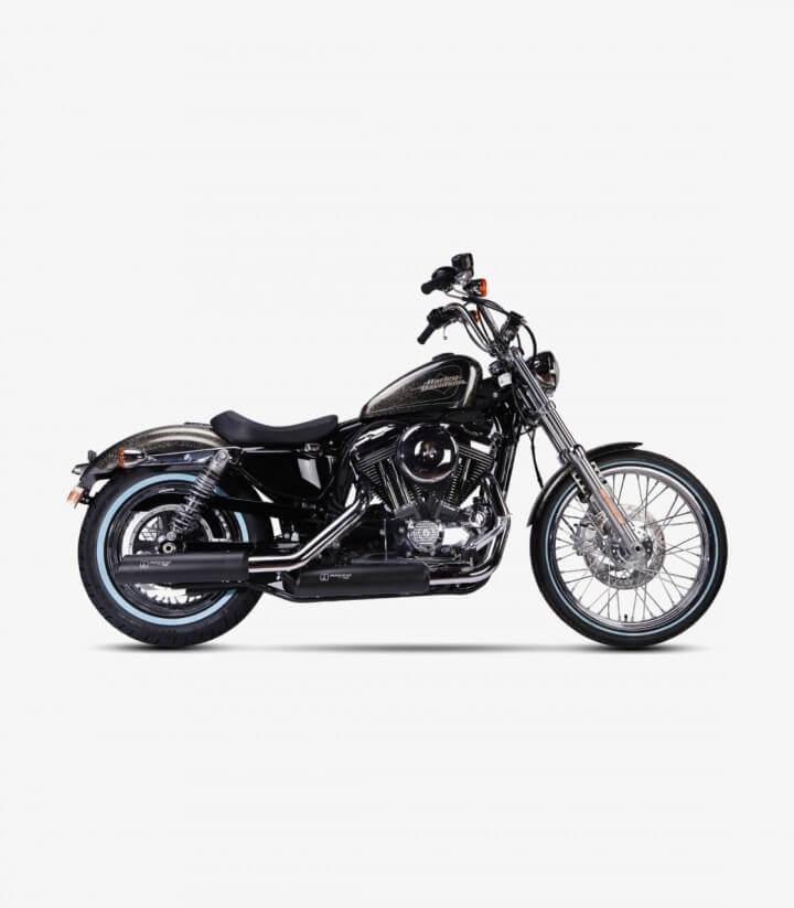 Auspuff Ironhead HC1-3B für H-D Sportster XL 1200/883 (14-16) in der Farbe Schwarz
