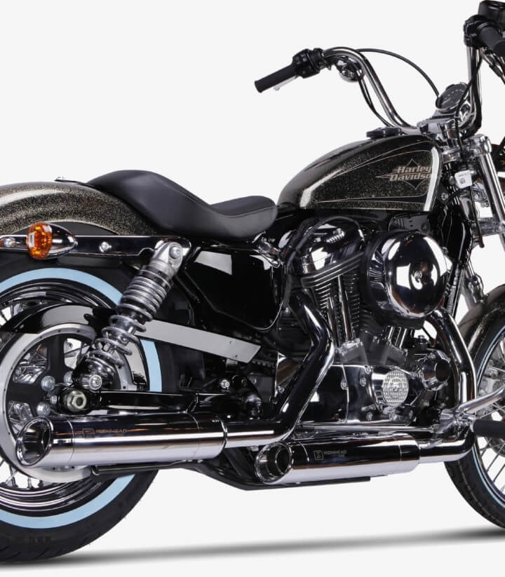 Auspuff Ironhead HC1-3C für Harley Davidson Sportster XL 883/1200 (14-16) in der Farbe Verchromt