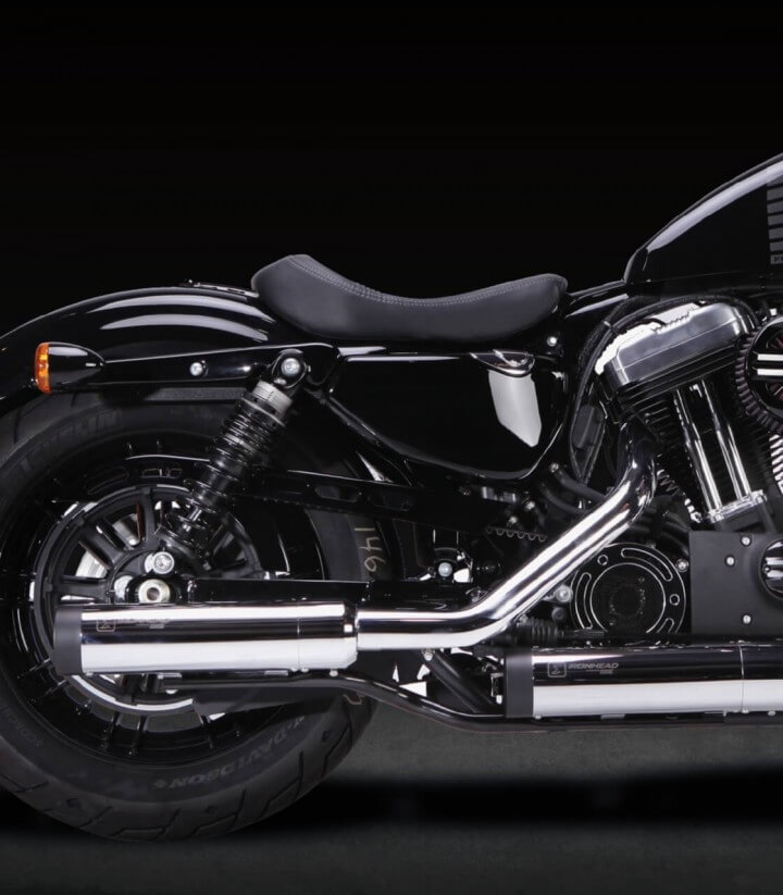 Auspuff Ironhead HC1-3C für Harley Davidson Sportster XL 883/1200 (14-16) in der Farbe Verchromt