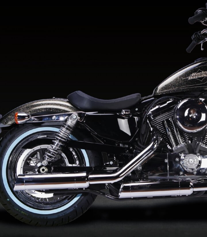 Auspuff Ironhead HC1-3C für Harley Davidson Sportster XL 883/1200 (14-16) in der Farbe Verchromt