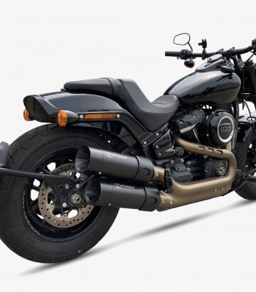 Ironhead HC2-2B exhaust for Harley Davidson Fat Bob 2018-20 color Black