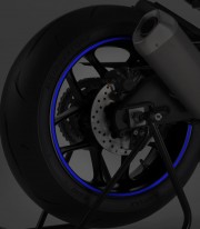 Blue motorcycle rim tapes by Puig