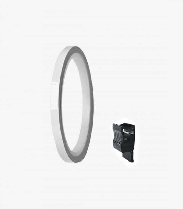 White motorcycle rim tapes by Puig