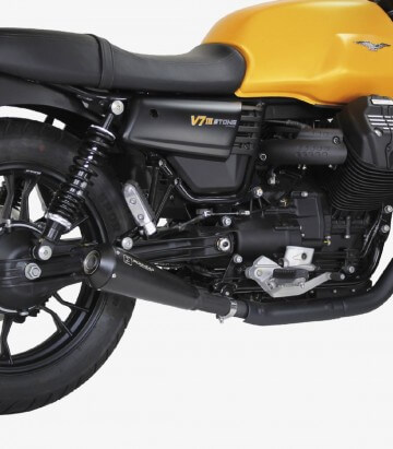 Ironhead OVC11SB exhaust for Moto Guzzi V7 II color Black