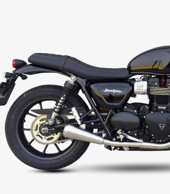 Escape Ironhead OVC11SS para Triumph Street Twin 900 (16-20), Speed Twin (16-20), Street Cup color Acero OT460SS+OT461SS