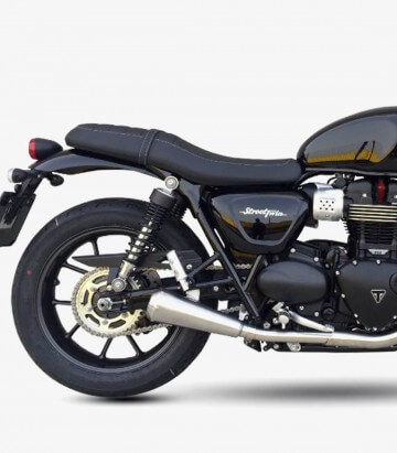 Escape Ironhead OVC11SS para Triumph Street Twin 900 (16-20), Speed Twin (16-20), Street Cup color Acero OT460SS+OT461SS