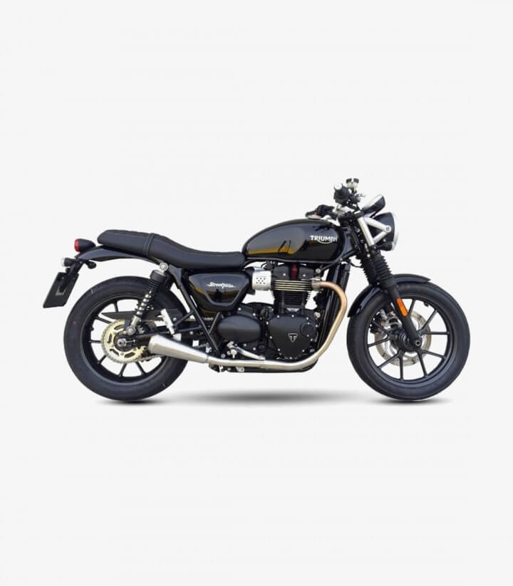Escape Ironhead OVC11SS para Triumph Street Twin 900 (16-20), Speed Twin (16-20), Street Cup color Acero OT460SS+OT461SS