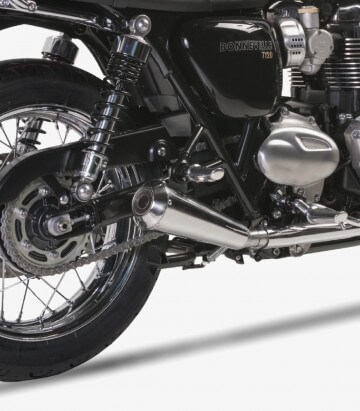 Auspuff Ironhead OVC11SS für Triumph Bonneville T120 (16), T100/Black (18-20) in der Farbe Stahl