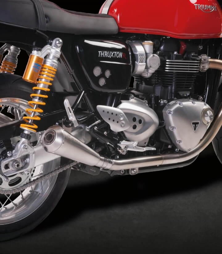 Auspuff Ironhead OVC11SS für several Triumph models in der Farbe Stahl