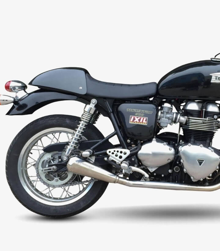Auspuff Ironhead OVC11SS für Triumph Thruxton 865 (04-15) in der Farbe Stahl