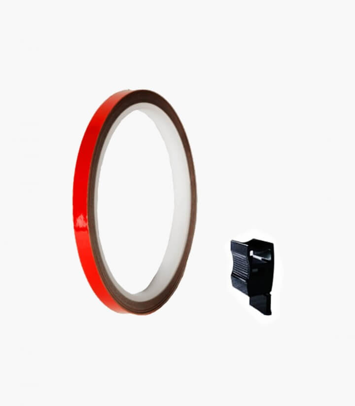 Red motorcycle rim tapes by Puig