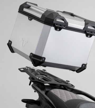 Maleta Superior con Soporte TRAX ADV Plateada 38 L Moto Guzzi V85 TT (19-23) SW-MOTECH GPT.17.925.70000/S