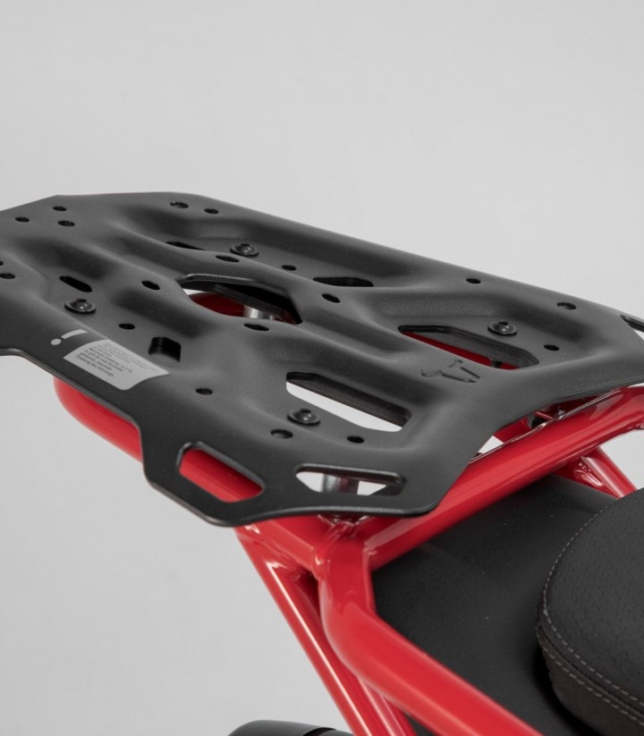 Maleta Superior con Soporte TRAX ADV Plateada 38 L Moto Guzzi V85 TT (19-23) SW-MOTECH GPT.17.925.70000/S