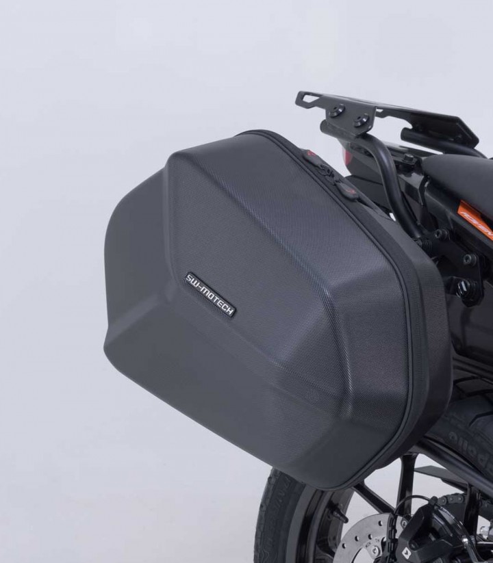 Seitenkoffer mit Träger AERO ABS Schwarz 25/25 L KTM 125/390 Enduro R/SMC R, 250/390 Adventure (25) SW-MOTECH KFT.04.417.60100/B