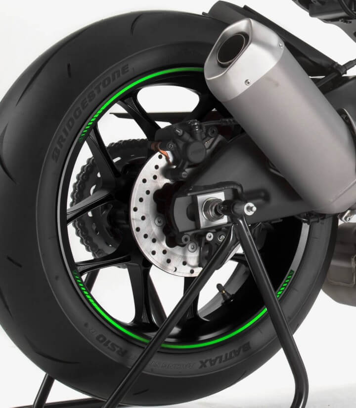 Fluor green motorcycle rim tapes by Puig 8431V