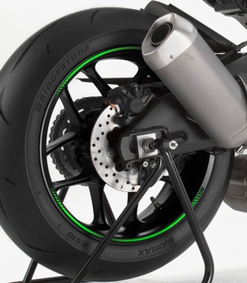 Fluor green motorcycle rim tapes by Puig