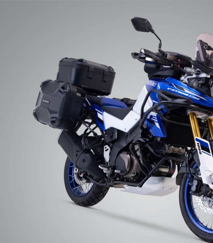 Seitenkoffer mit Träger DUSC Schwarz 41/33 L Suzuki V-Strom 1050DE (21) SW-MOTECH KFT.05.965.65001/B