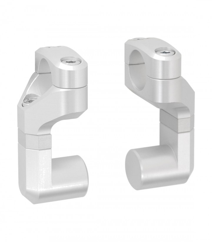 Lenkerversatz-Adapter Verstellbar 50 mm für Ø 22 mm SW-MOTECH in Silber LEH.00.039.170/S