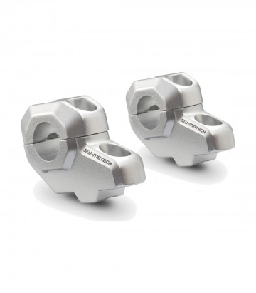 SW-MOTECH Handlebar Risers 30 mm for Ø 22 mm Handlebars in Silver LEH.00.039.21001/S