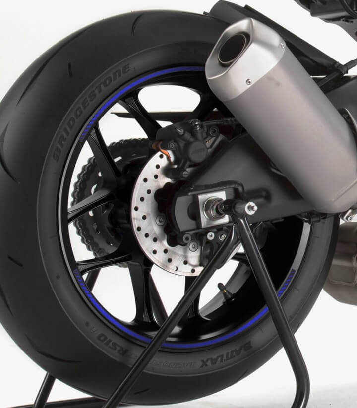 Tira en arco premium azul flúor Puig para llanta de moto