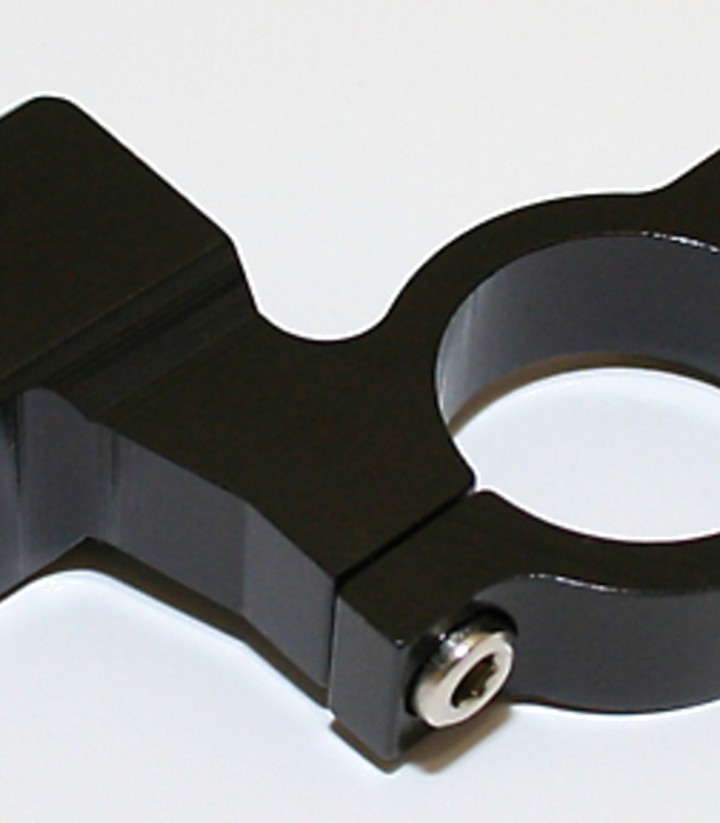 Highsider Spiegel-Montageschelle für 22,2-mm-Lenker, Rechtsgewinde, in Schwarz