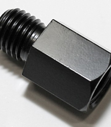 Adaptador de Retrovisor Highsider de Rosca Derecha M10 a Rosca Derecha M10 en Negro