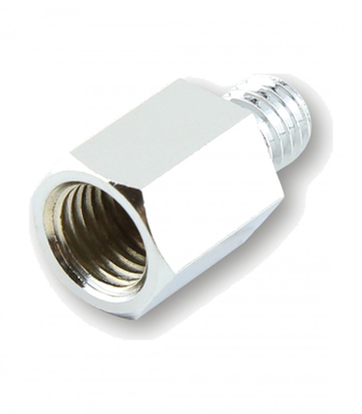 Adaptador de Retrovisor Highsider de Rosca Derecha M10 a Rosca Derecha M8 en Cromado