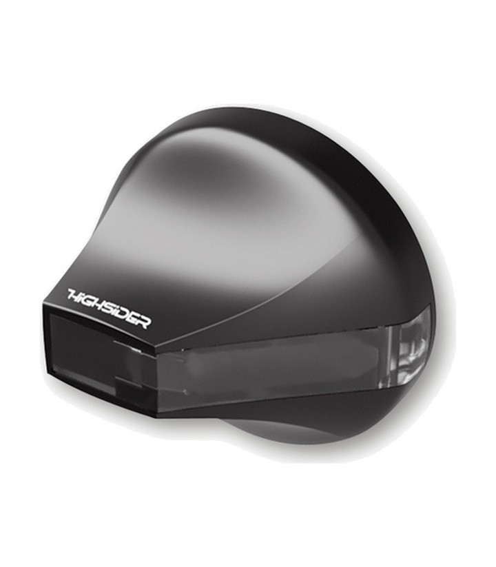 Lenkerendgewichte mit LED-Blinker Highsider Stealth-X Flight Schwarz mit getöntem Glas